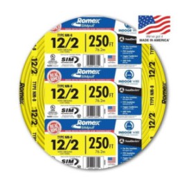 Cable Electrico Forrado 12/2 Awg + Cable Tierras 250 Ft, Lw
