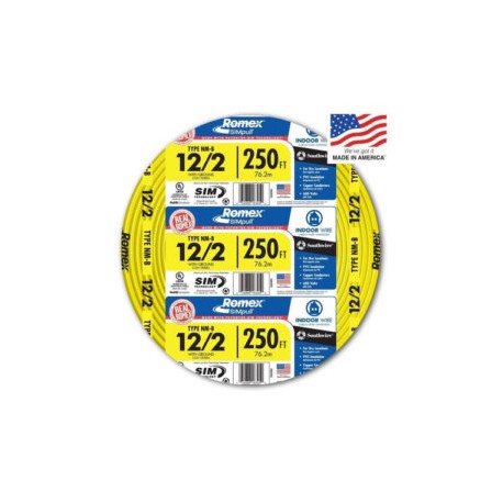 Cable Electrico Forrado 12/2 Awg + Cable Tierras 250 Ft, Lw