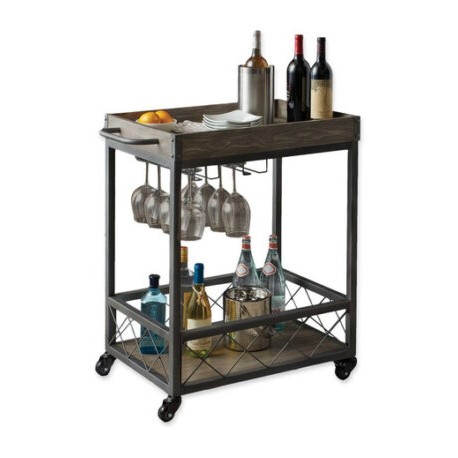 Carrito Bar Moderno Madera/metal Gris