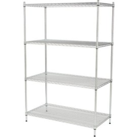 Estante Metálico Cromado 36 X 18 X 54 PuLG, 4 Niveles, Nt