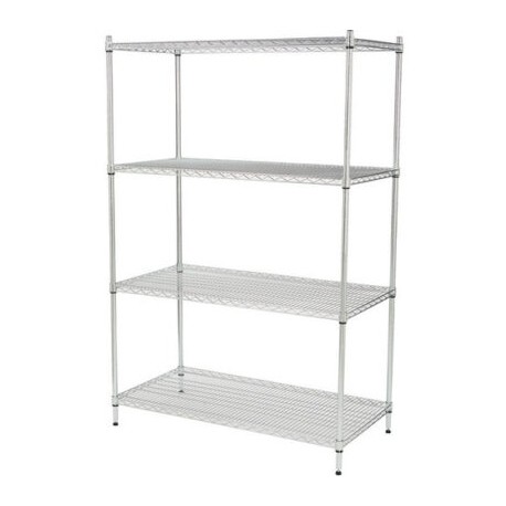 Estante Metálico Cromado 36 X 18 X 54 PuLG, 4 Niveles, Nt
